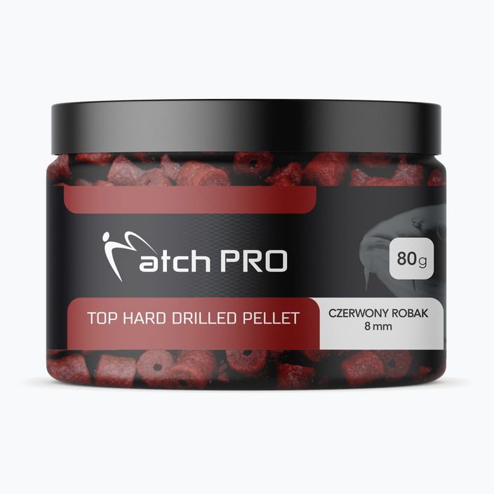 MatchPro Top Hard Drilled Red Worm hook pellet 12 mm