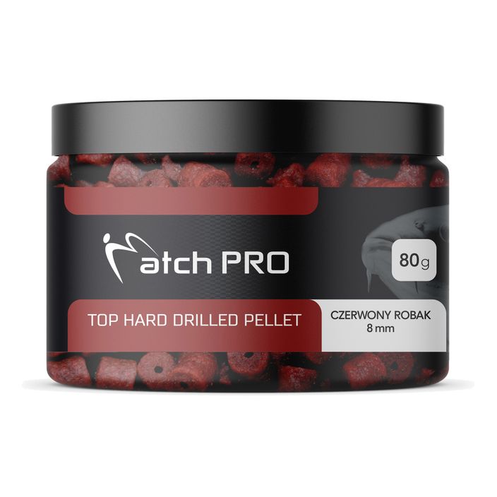 MatchPro Top Hard Drilled Red Worm hook pellet 12 mm 2