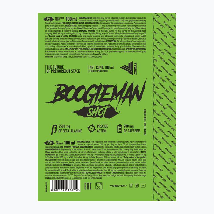 Trec Boogieman Shot pre-allenamento Pompelmo Lime 100 ml 3