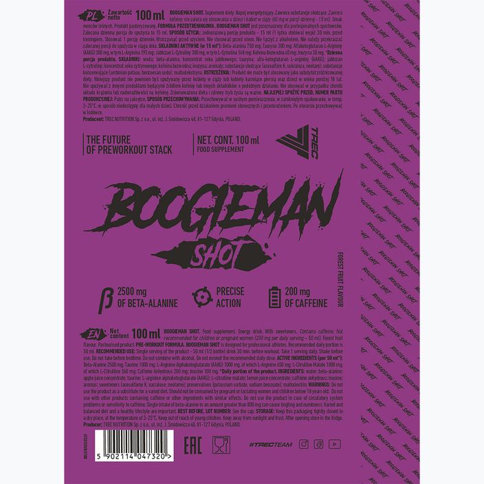 Trec Boogieman Shot pre-allenamento Frutti di bosco 100 ml 3