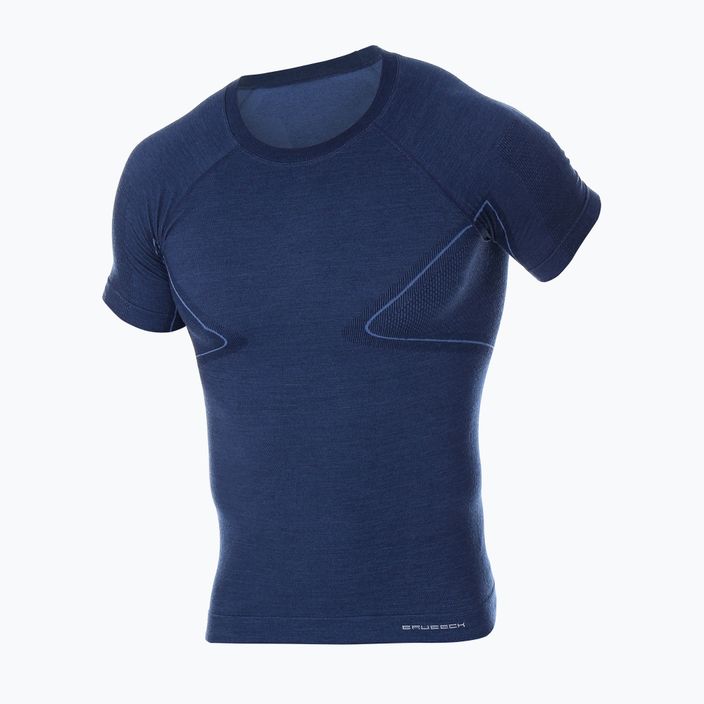 Brubeck SS11710 Active T-shirt termica in lana da uomo, blu navy 3