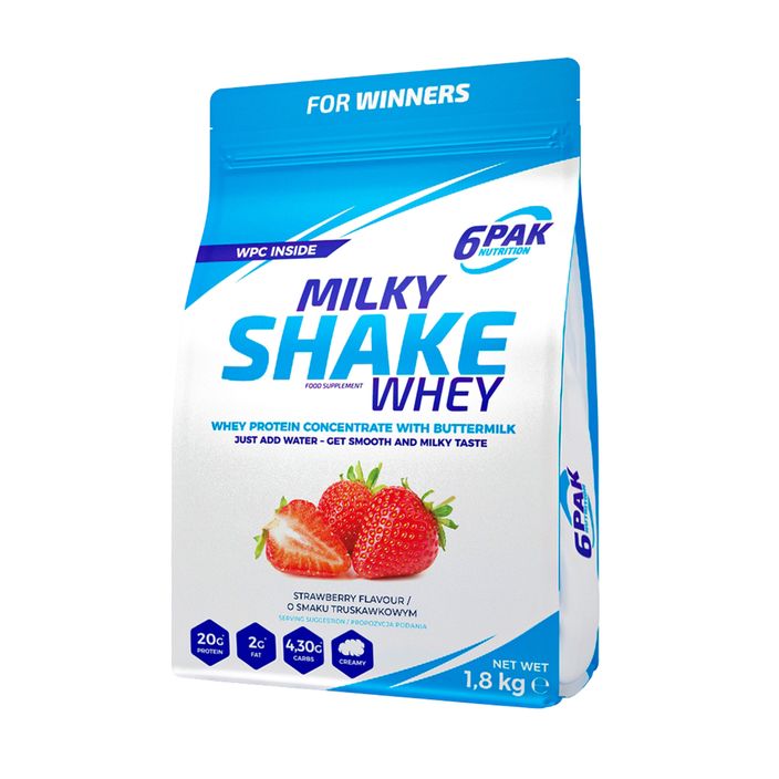 Siero di latte 6PAK Milky Shake 1800 g Fragola 2