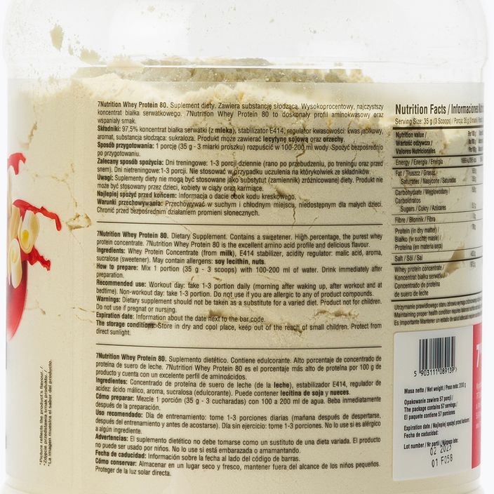 Proteine del siero di latte 7Nutrition 80 2 kg White Choco Strawberry 2