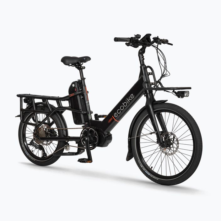 Bicicletta elettrica EcoBike Cargo 48V 16Ah Trapezio Cargo+X300 10,4Ah 1200Wh Greenway nero 2