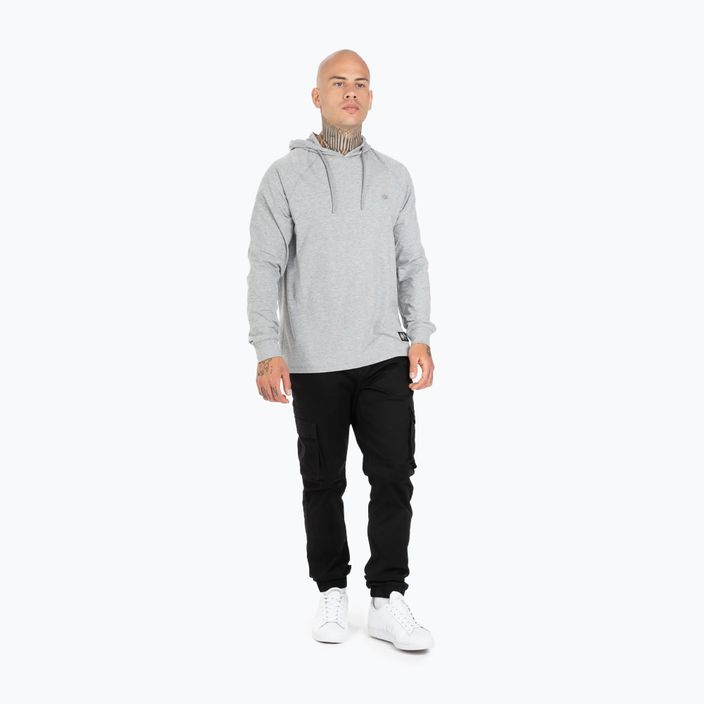 Felpa uomo Pitbull West Coast con cappuccio piccolo logo Spandex 210 grigio 2