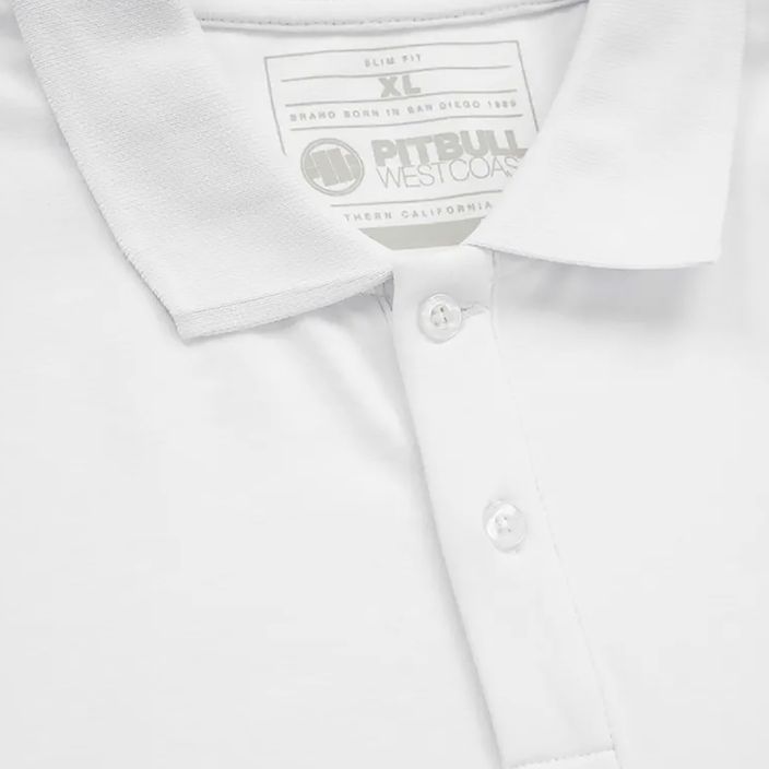 Maglia Polo Pitbull West Coast Uomo Logo Piccolo 210 GSM bianco 3