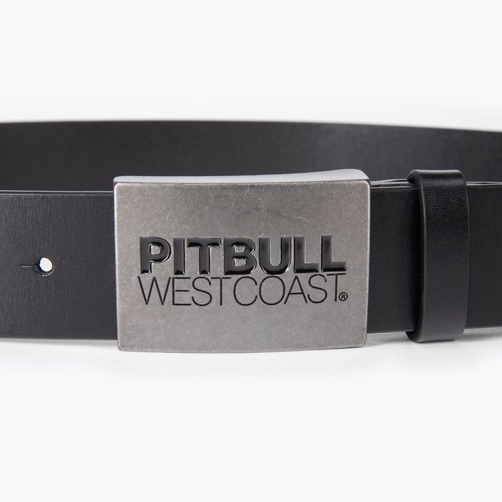 Pitbull West Coast Original Leather TNT cintura per pantaloni da uomo nera 2