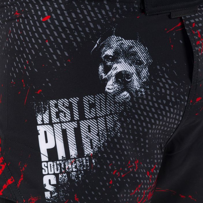 Pantaloncini da grappling da uomo Pitbull West Coast Grappling 2 Blood Dog 2 nero 4