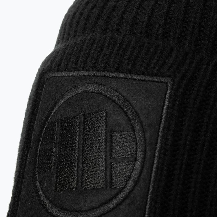 Cappello invernale Pitbull West Coast Beanie Logo Single Layer Cuff nero 3