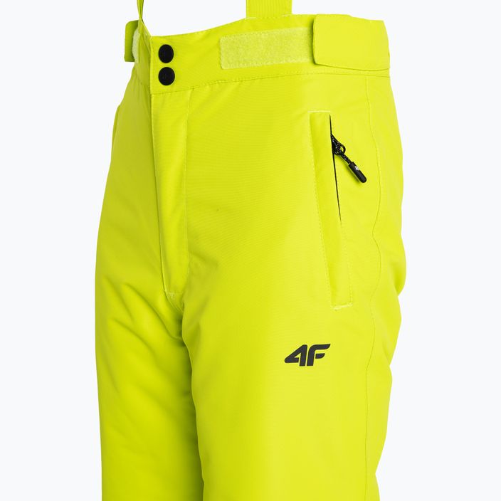 Pantaloni da sci per bambini 4F JSPMN001 verde canarino 5