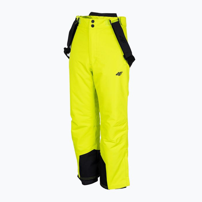 Pantaloni da sci per bambini 4F JSPMN001 verde canarino 7