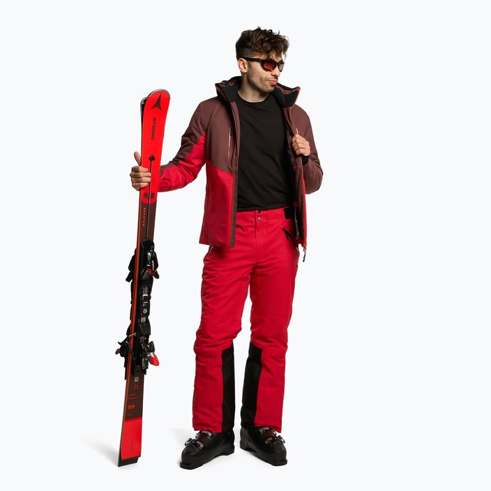Pantaloni da sci da uomo 4F SPMN006 rosso scuro 2