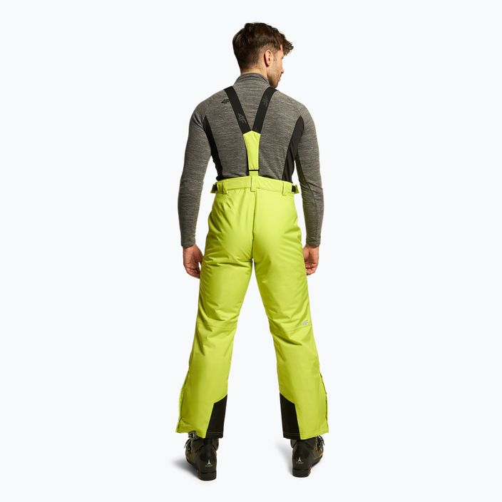 Pantaloni da sci da uomo 4F SPMN001 verde canarino 3