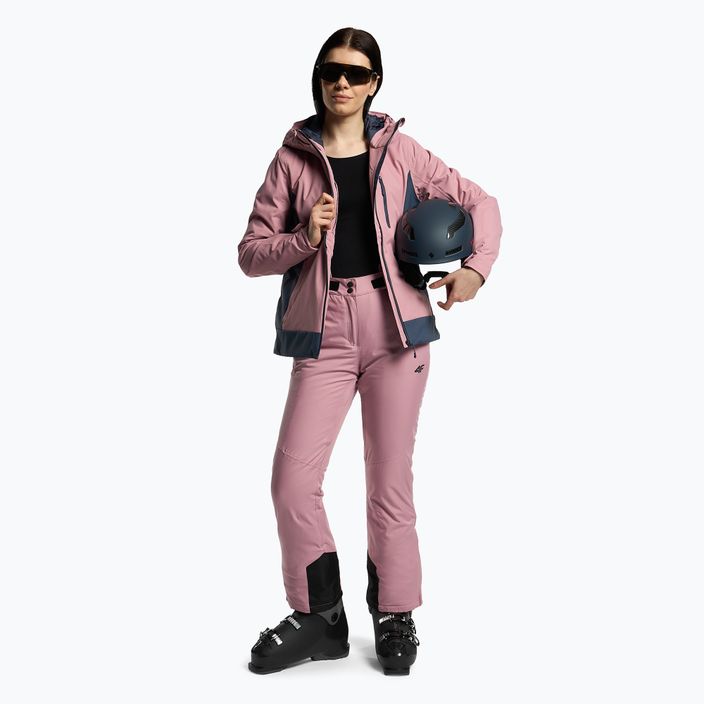 Pantaloni da sci da donna 4F SPDN002 rosa scuro 2