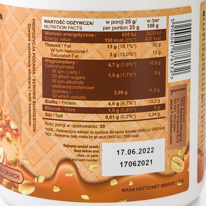 7Nutrition KETO Cream 750 g Caramel Crunch 3