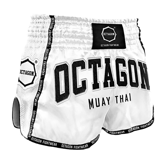 Pantaloncini da allenamento Octagon Muay Thai da uomo, bianco 2