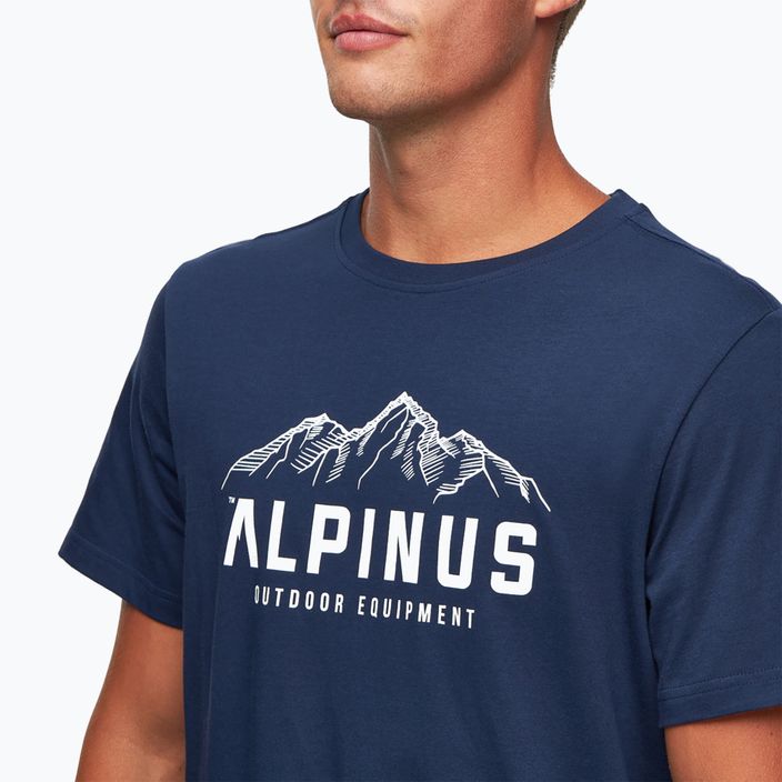 T-shirt Alpinus Mountains da uomo blu navy 4