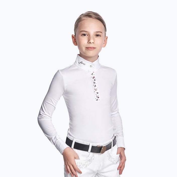 FERA Equestrian camicia da competizione da bambino bianca/farfalla
