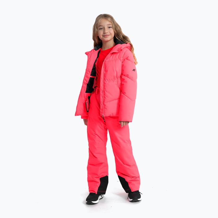 Giacca da sci per bambini 4F F293 rosa caldo neon 3