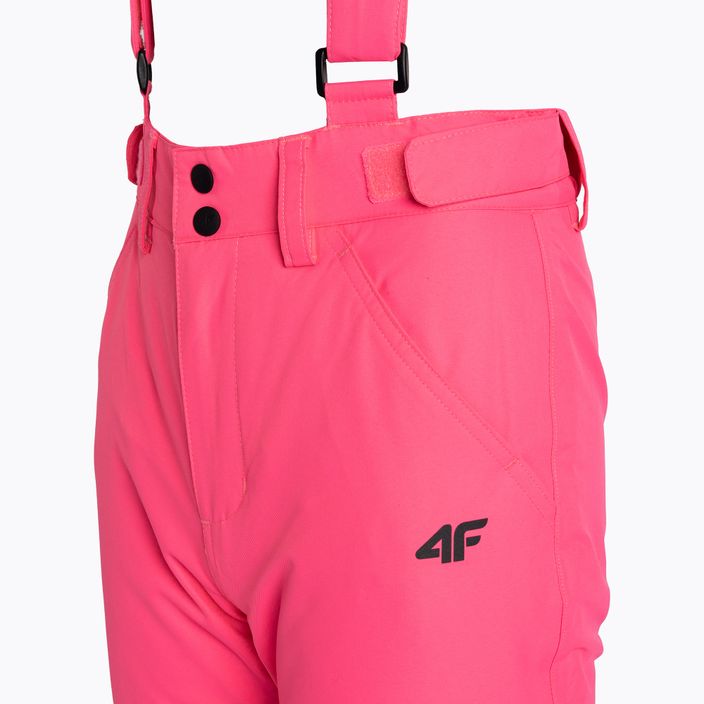 Pantaloni da sci per bambini 4F F353 rosa caldo neon 5