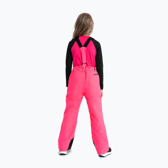 Pantaloni da sci per bambini 4F F353 rosa caldo neon 2