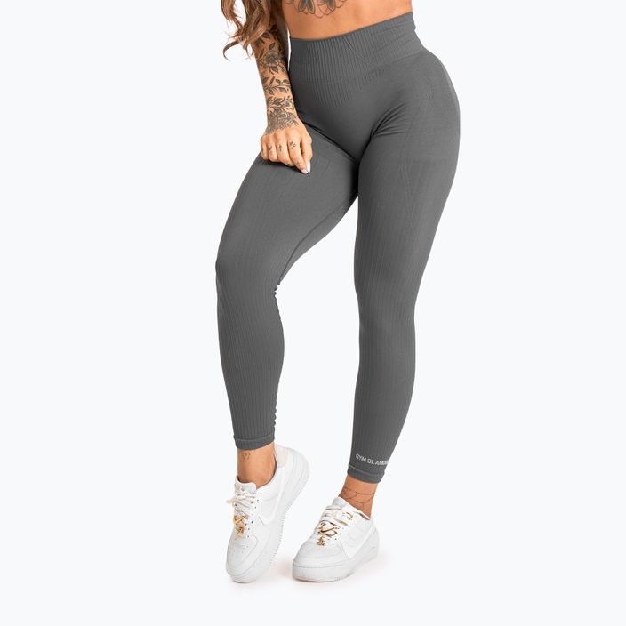 Leggings da allenamento da donna Gym Glamour Push Up 2.0 argento scuro