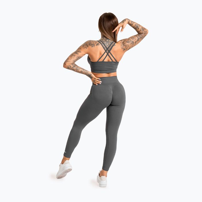 Leggings da allenamento da donna Gym Glamour Push Up 2.0 argento scuro 3