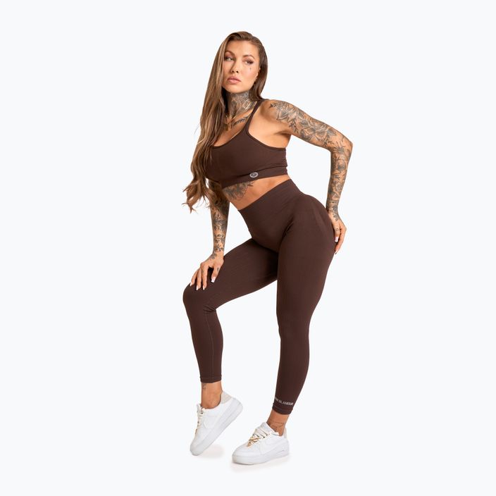 Leggings da allenamento donna Gym Glamour Push Up 2.0 cioccolato 2