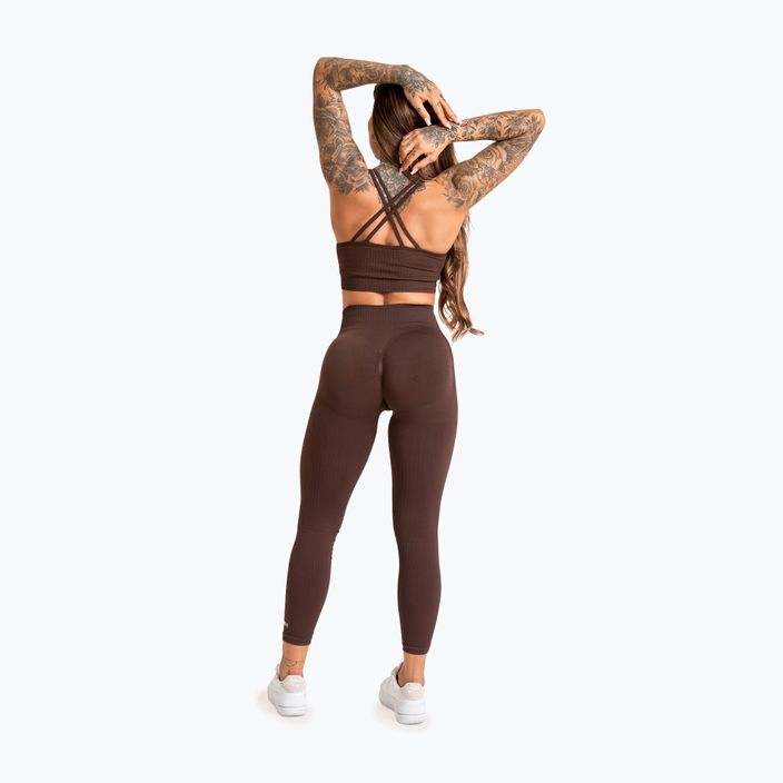 Leggings da allenamento donna Gym Glamour Push Up 2.0 cioccolato 3