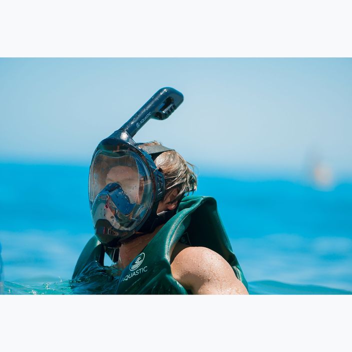 Maschera integrale per lo snorkeling AQUASTIC KAI nero 3