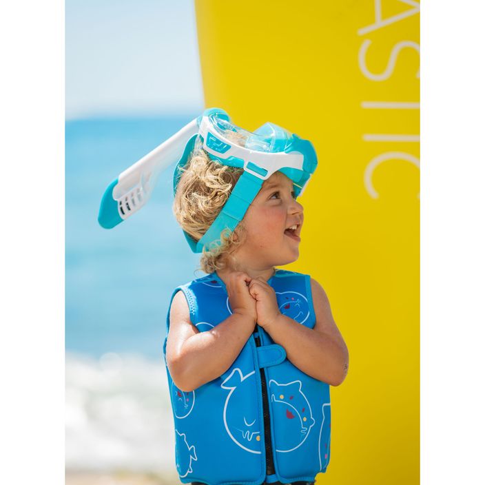 Maschera integrale per bambini per lo snorkeling AQUASTIC KAI Jr turchese 2