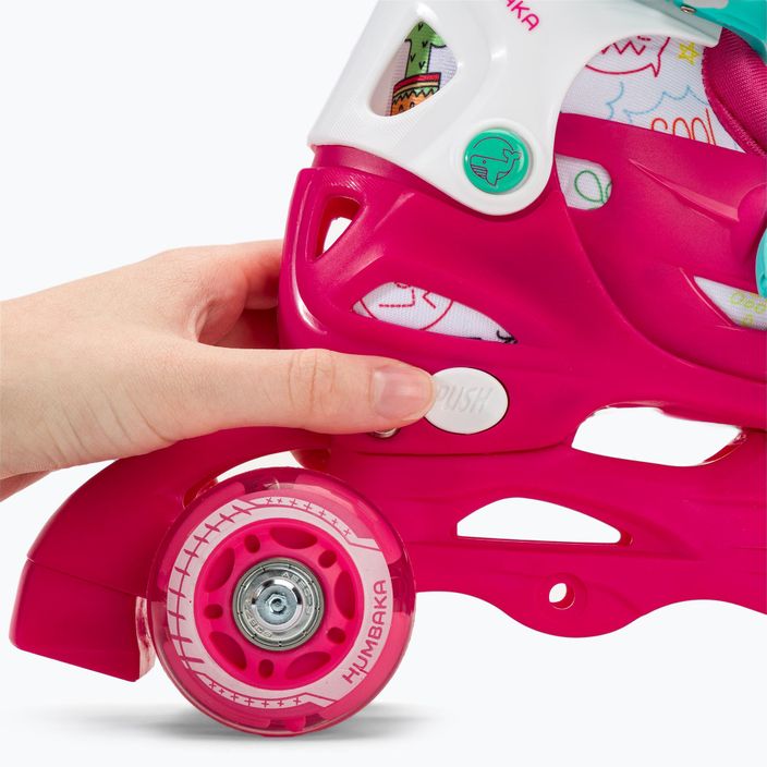 HUMBAKA Starjet LED pattini a rotelle per bambini 3in1 rosa 21