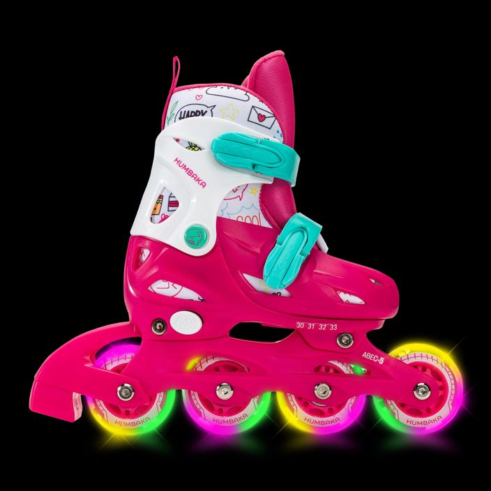 HUMBAKA Starjet LED pattini a rotelle per bambini 3in1 rosa 2