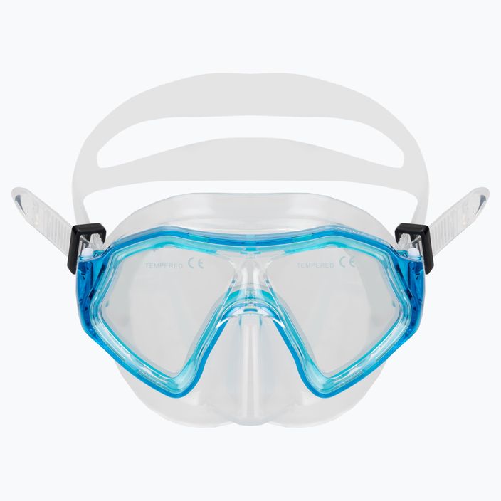 AQUASTIC Shelly set snorkeling per bambini maschera + boccaglio + pinne blu 3