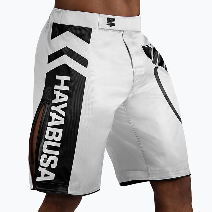 Pantaloncini da allenamento Hayabusa Icon Fight bianco/nero 2