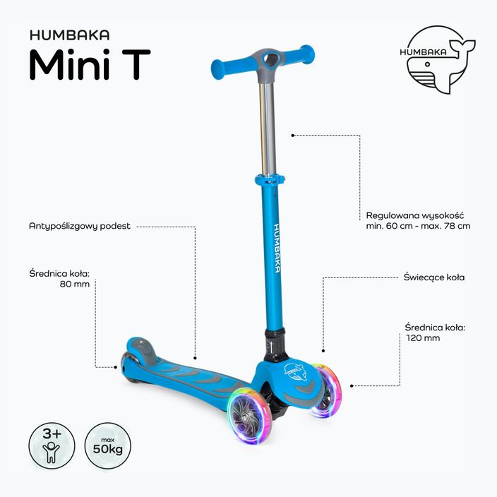 HUMBAKA Mini T scooter triciclo blu per bambini 2