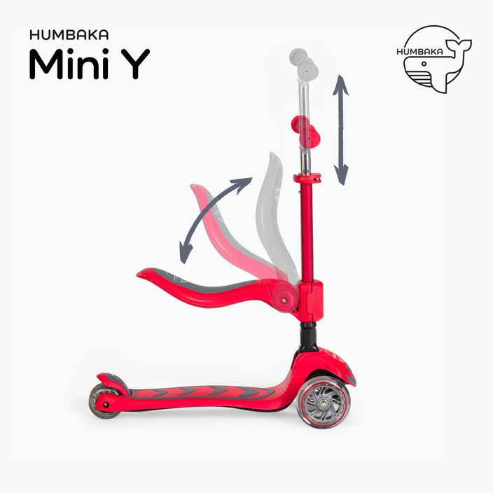 HUMBAKA Mini Y, monopattino triciclo per bambini rosso 3