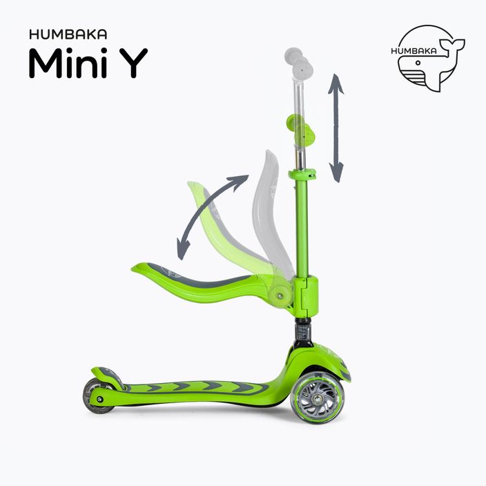 HUMBAKA Mini Y, monopattino triciclo per bambini verde 3