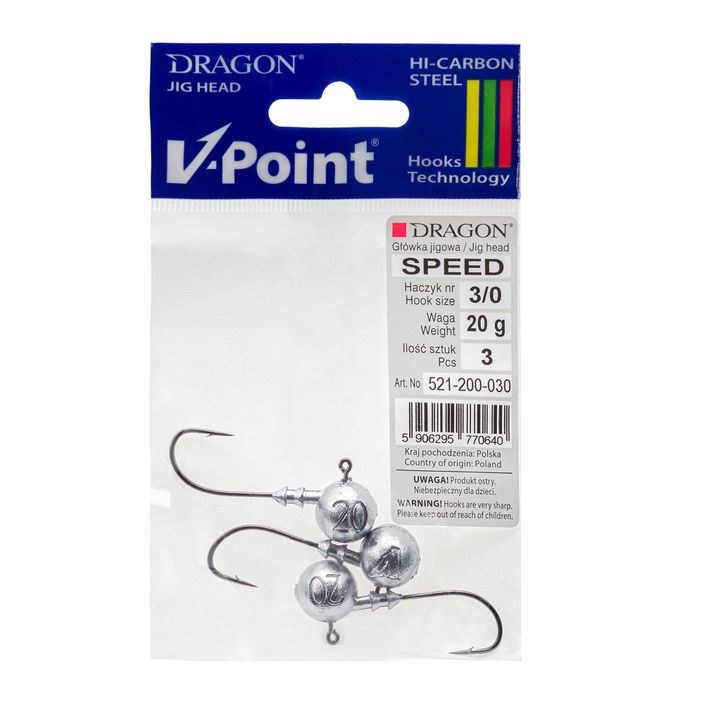 DRAGON V-Point Speed 20g testa jig 3 pezzi nero PDF-521-200-030 2