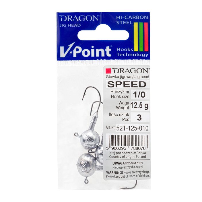 DRAGON V-Point Speed jig head 12,5g 3pcs nero PDF-521-125-010 2