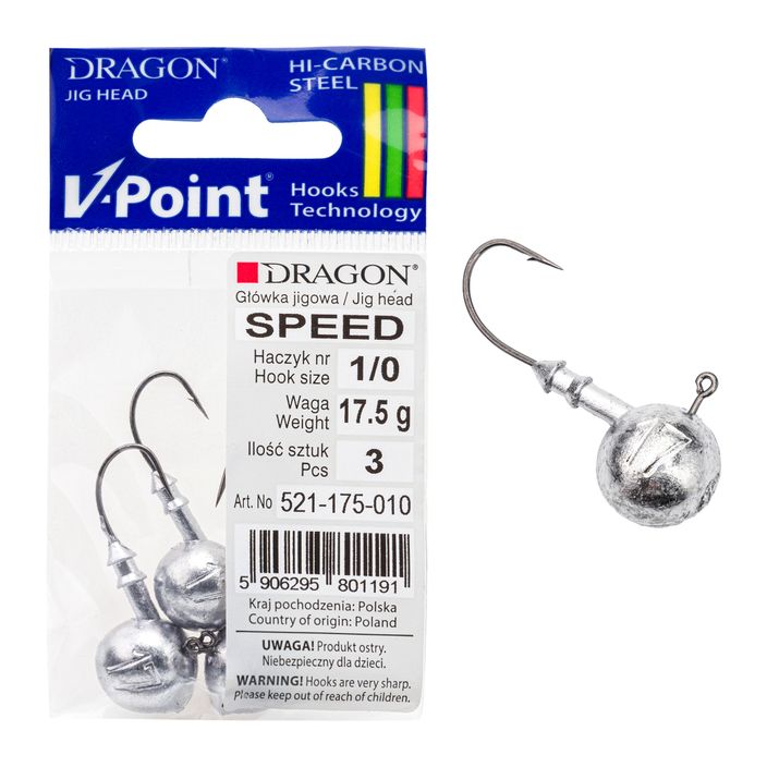 Testa DRAGON V-Point Speed 17,5 g 3 pz. nero PDF-521-175-010