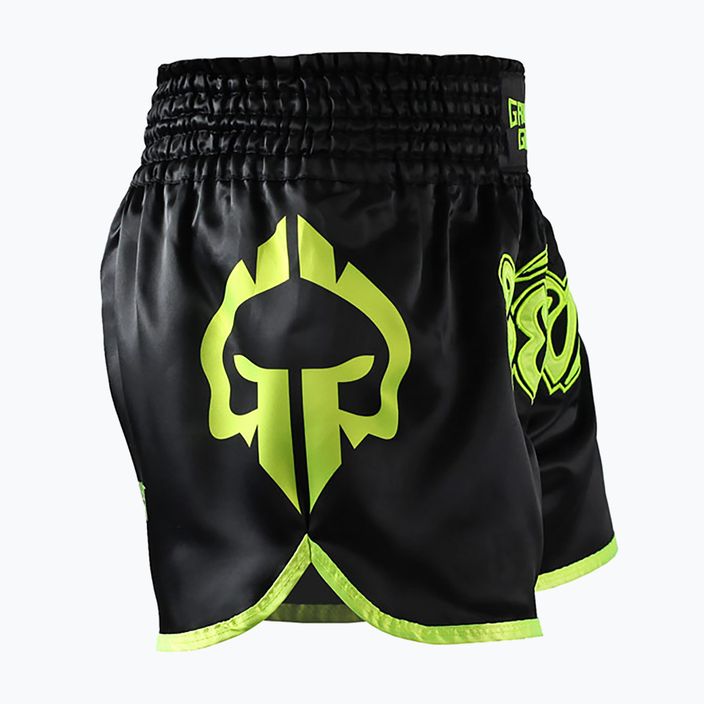 Pantaloncini da allenamento Ground Game Muay Thai Neon da uomo nero/verde neon 3