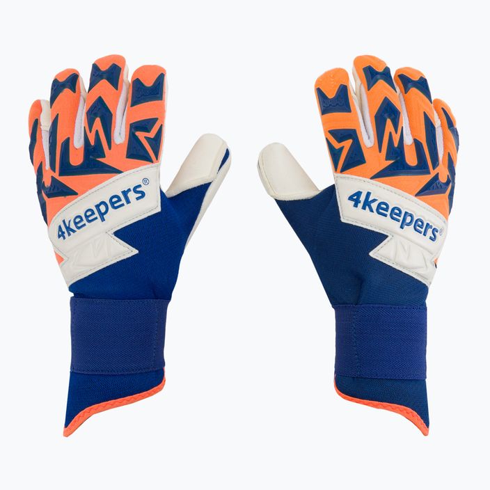 4keepers Equip Puesta NC Jr guanti da portiere per bambini blu/arancio