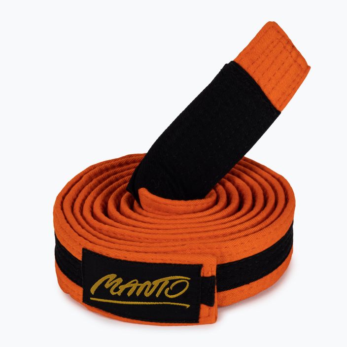 Cintura di jiu-jitsu brasiliano per bambini MANTO BJJ Tag arancione con striscia nera 3