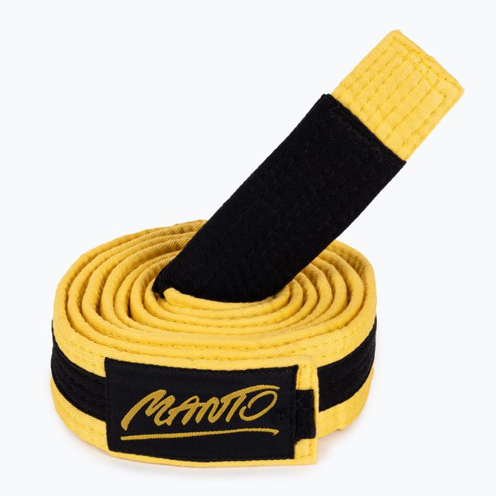 Cintura di jiu-jitsu brasiliano per bambini MANTO BJJ Tag giallo con striscia nera 3