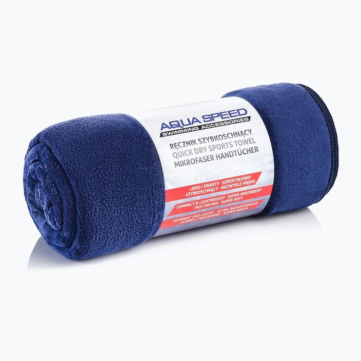 AQUA-SPEED Asciugamano ad asciugatura rapida Dry Soft 70 x 140 cm, blu navy 5