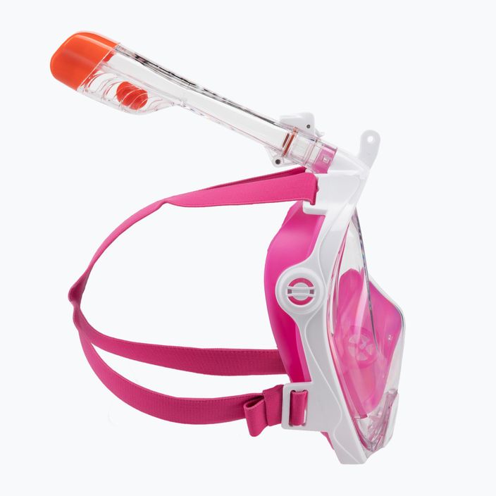 Maschera integrale da donna per lo snorkeling AQUA-SPEED Spectra 2.0 bianco/rosa 3