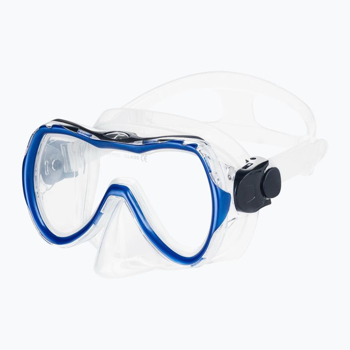AQUA-SPEED Set da snorkeling Enzo + maschera Evo + boccaglio + borsa blu 2