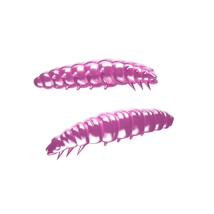Libra Lures Larva Krill esca in gomma rosa perla 2