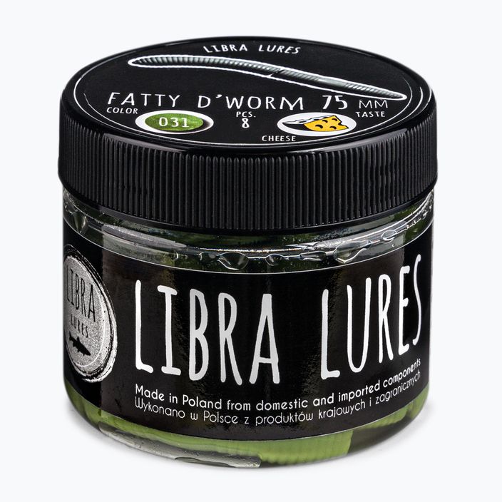 Libra Lures Fatty D'Worm Cheese esca in gomma 8 pz. oliva